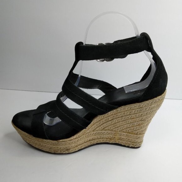 UGG LAURI 1000403 Black Suede Wedges Platform size 9 - Picture 8 of 14